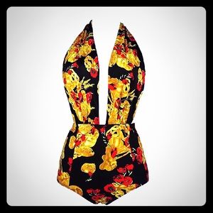COCOSHIP Retro One Piece Swimsuit-NEW- Size L